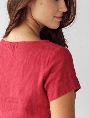Flax short sleeve top